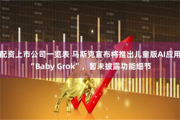 配资上市公司一览表 马斯克宣布将推出儿童版AI应用“Baby Grok”，暂未披露功能细节